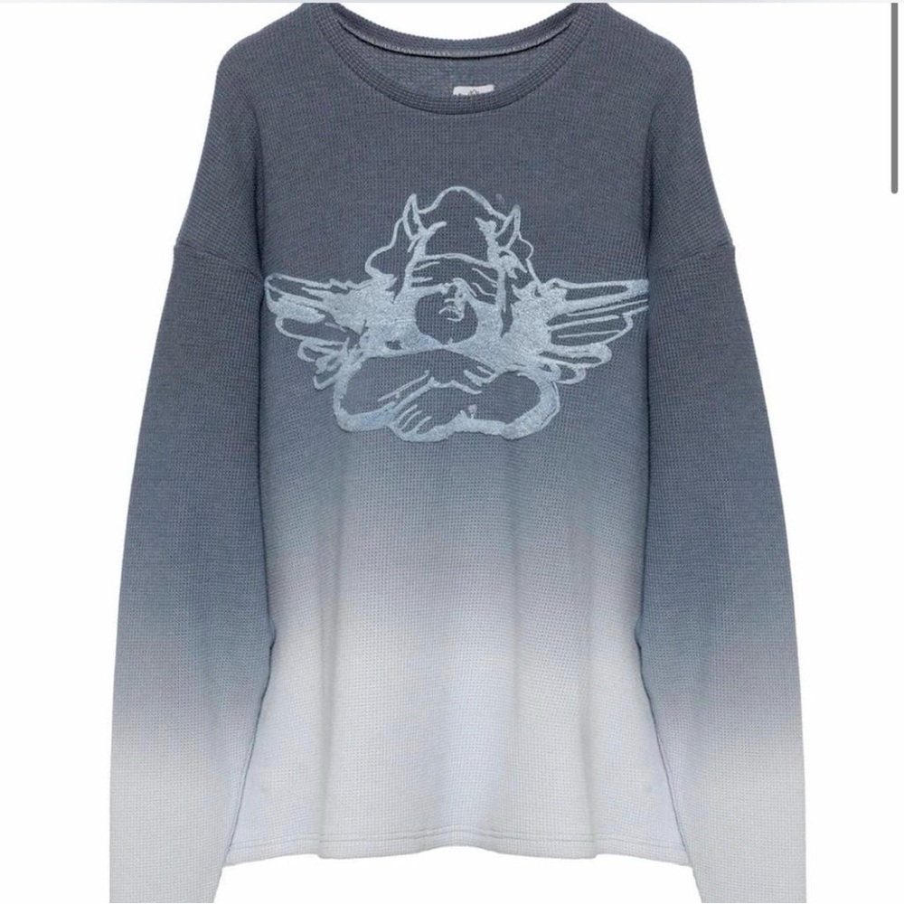 Boys Lie Ombre Blue Sweater with Angel Design